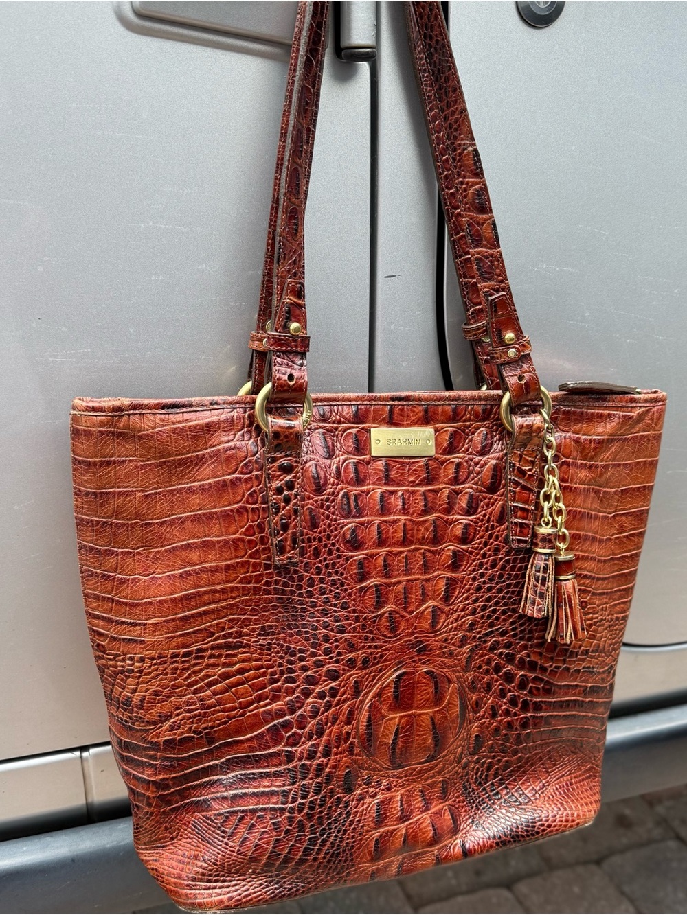 Brahmin Medium Asher Tote in Pecan Melbourne